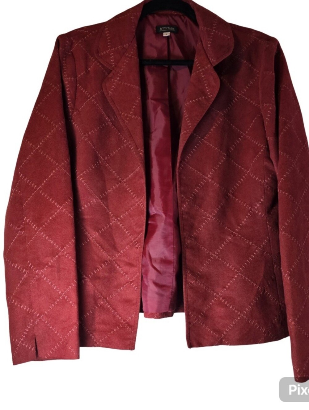 Vintage Quilted Rust Red Women's Blazer